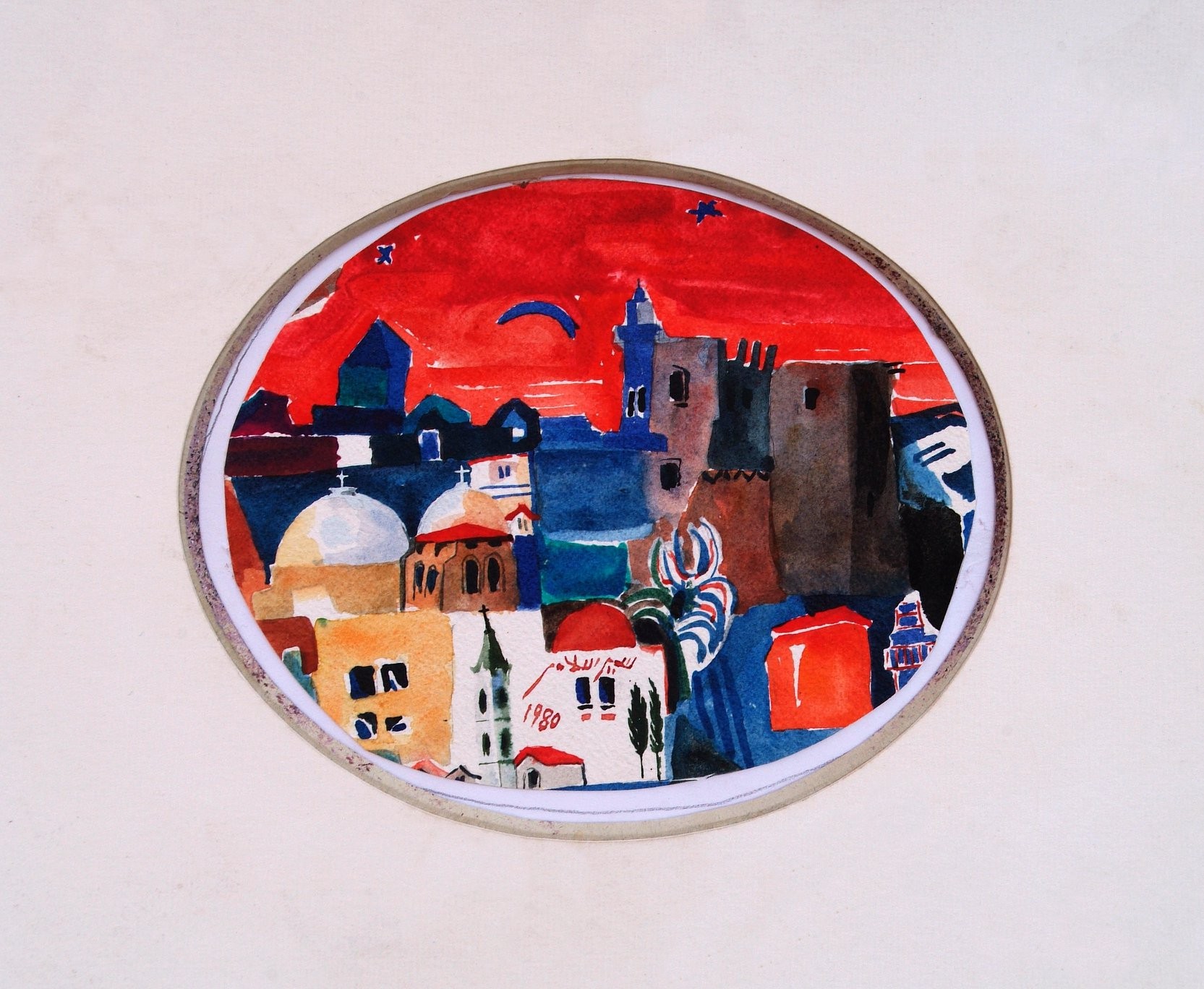 <div>
			<div>
				<div>Watercolour on Paper, 17 x 20 cm, 1980.&nbsp;
				</div>
			</div>
		</div>