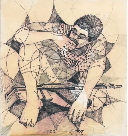 <span>October 12<br> Ink on paper<br>15x18 cm  <br>2023</span><br>